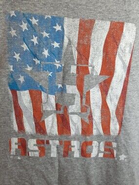 '47 Brand Houston Astros USA Flag Graphic Tee Heather Grey Small